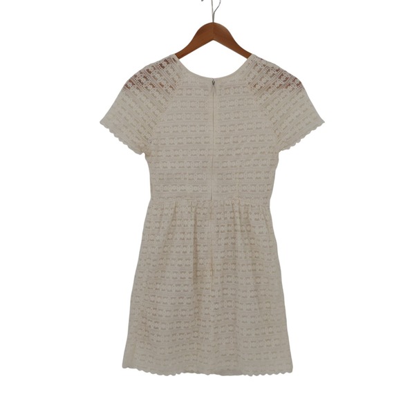 Free People Dress Size‎ 0 Short Sleeve Lace Mini Ivory White Cottagecore - Picture 2 of 10